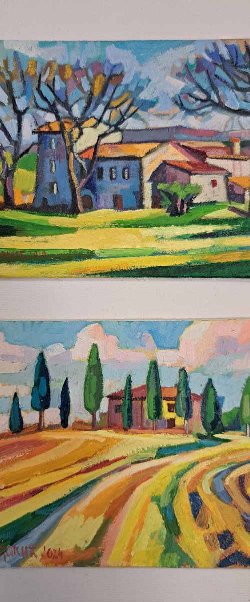 Set of two painings, 5 by Maja Đokić Mihajlović