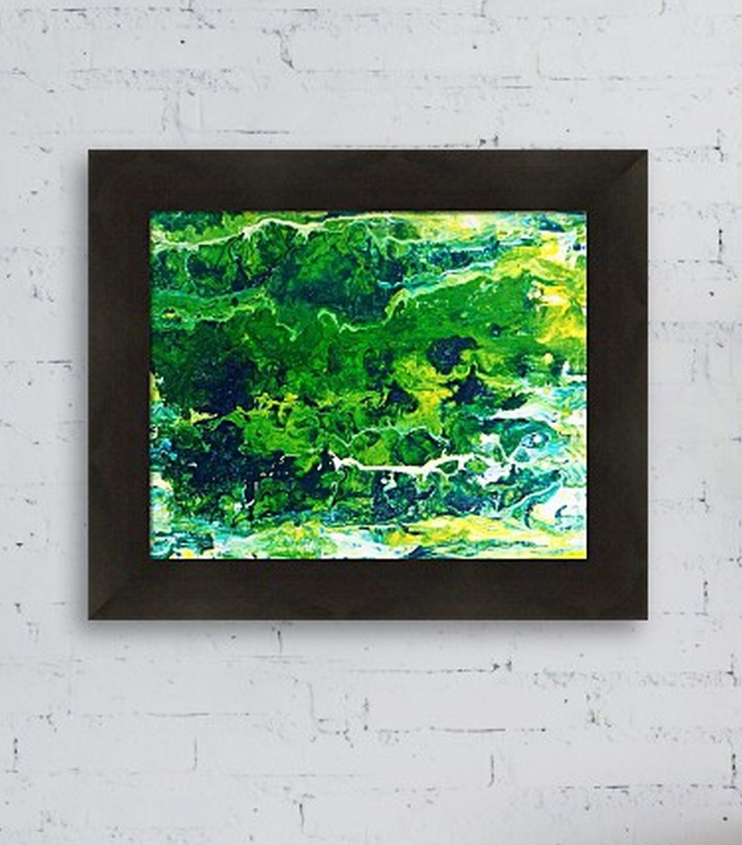 Abstract Art Painting- How green was my valley 2 - 10x 8 by Asha Shenoy