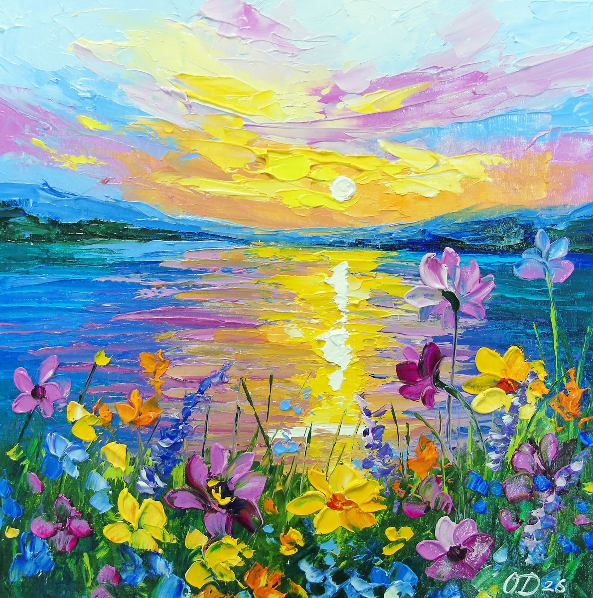 When The Flowers Shine In The Sun By Olha Darchuk, 12 X 12, Artwork For Sale On Artfinder