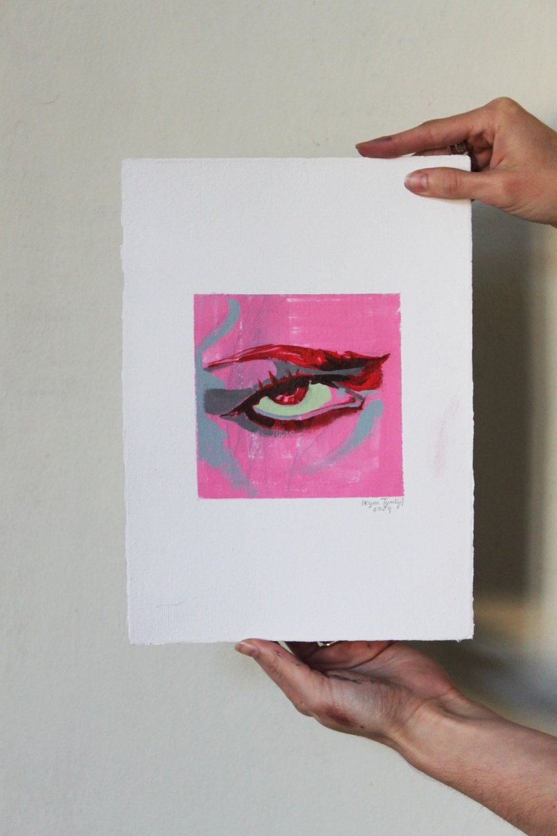 Expressive Portrait Acrylic Painting By Iryna Tymkul, 8 X 11, Eye 2, Original Artwork