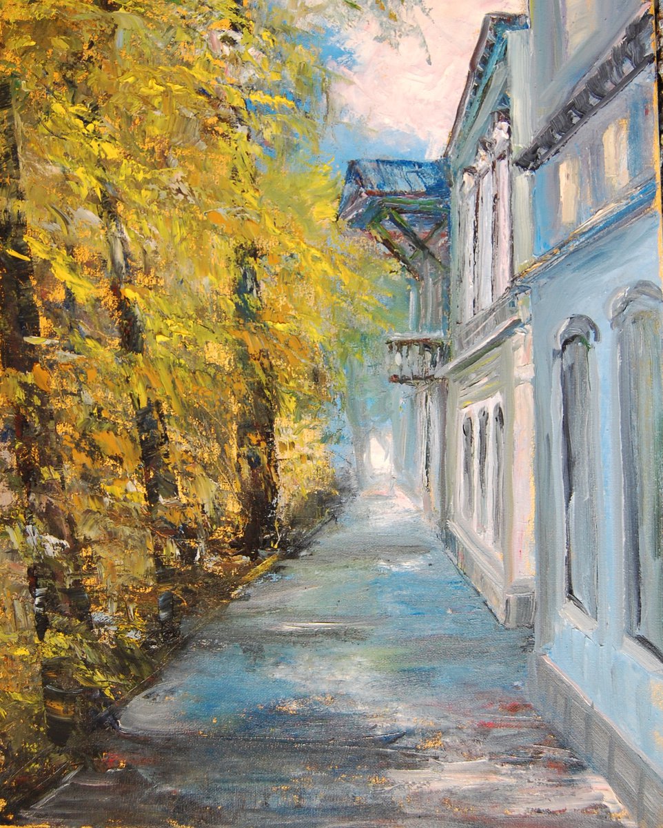 Autumn in the town by Mikhail Nikitsenka
