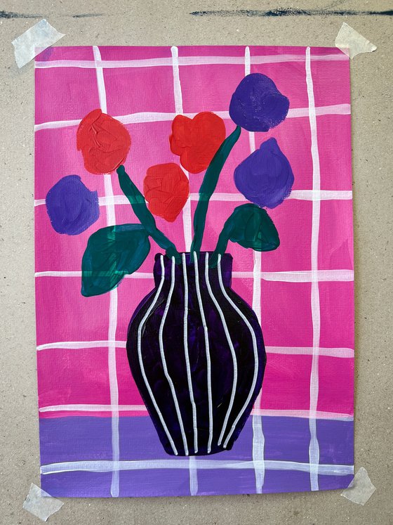 Acrylic Purple Floral art