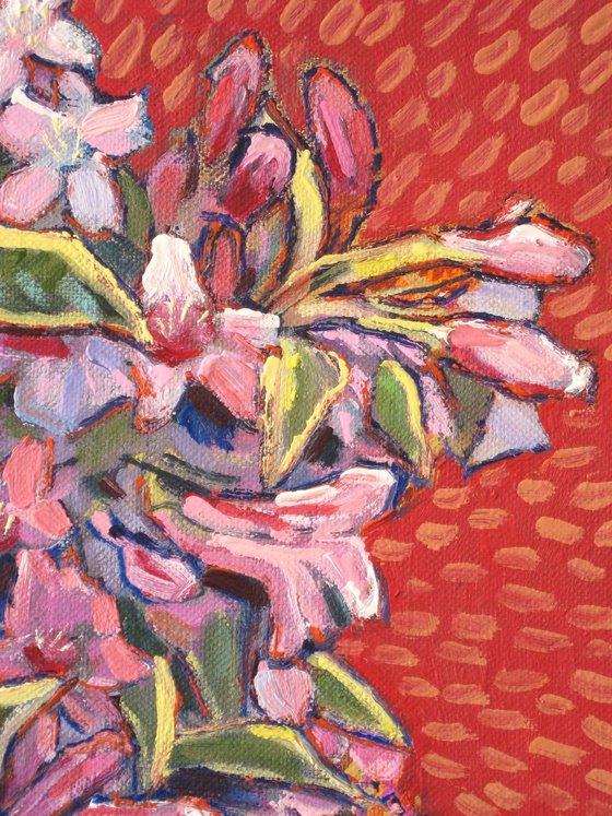 Flowers with a Red Background