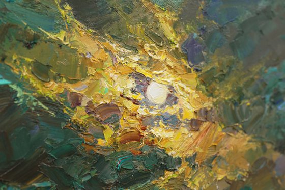 Night space over the bay