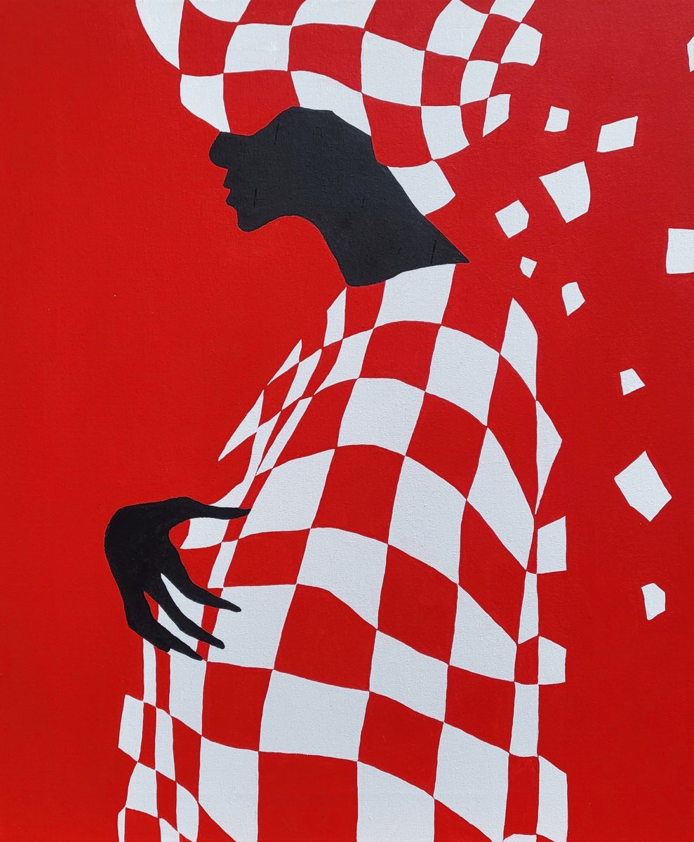 Graphic Acrylic Painting , Composed 4 By Veronika Obushikhina, 21 X 26, Artwork For Sale On Artfinder