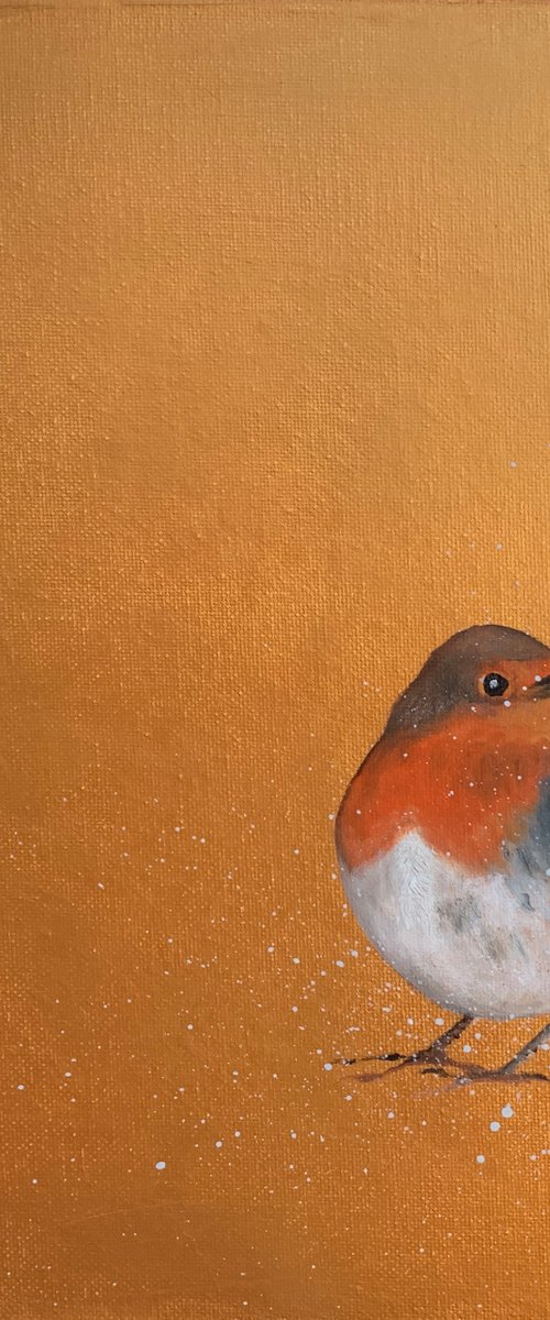 Red Robin ~ on gold by Laure Bury