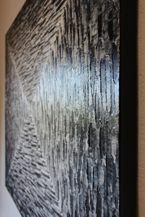 Large Square Black and White Gradient