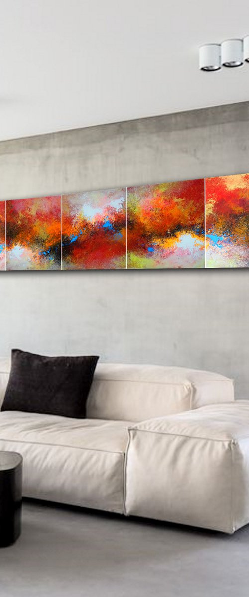 250x60cm. / Abstract Painting / © 2019 Alex Senchenko. /  Renewal by Alex Senchenko