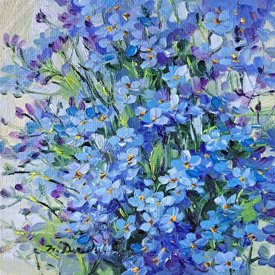 Forget-me-not flowers painting