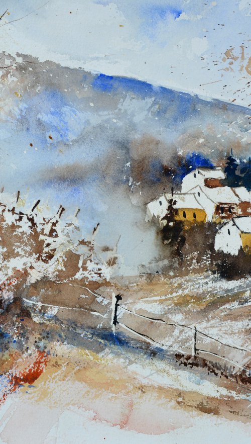 The hills remember-watercolor by Pol Henry Ledent