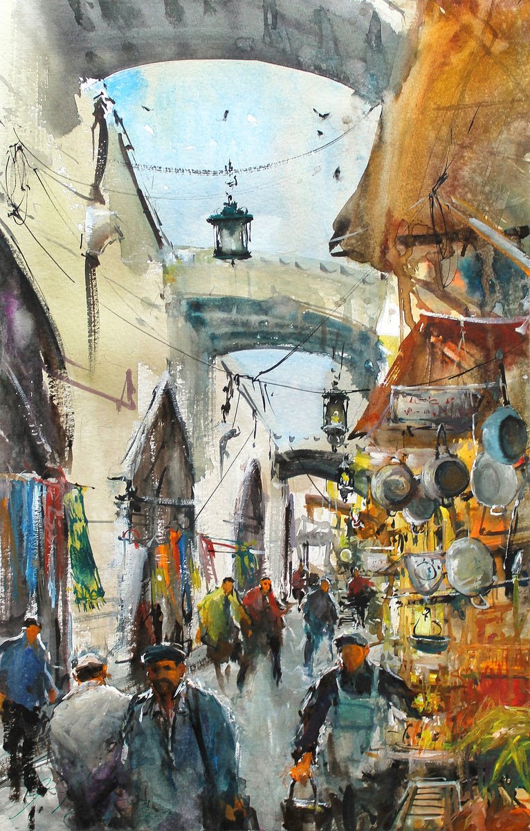 Jerualem Market Scene by Maximilian Damico