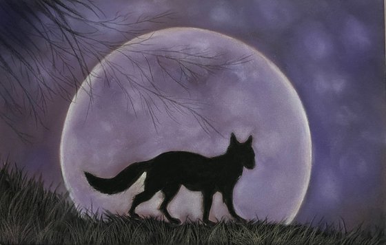 Fox by the silvery moon
