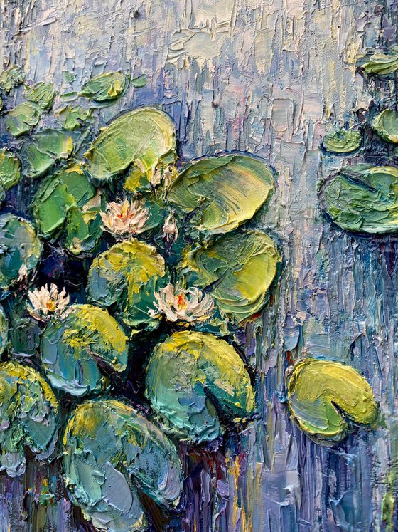 "The Waterlily Pond"original oil painting by Artem Grunyka