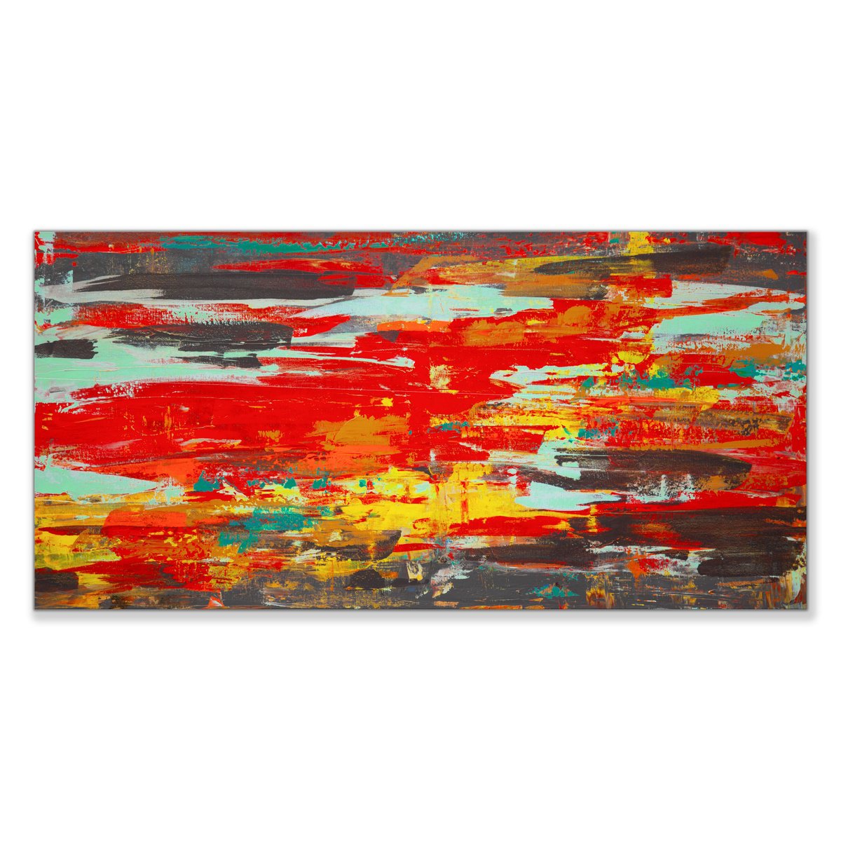 Abstract Acrylic Painting By Hilary Winfield, 48 X 24, Subway Entrance, Original Artwork