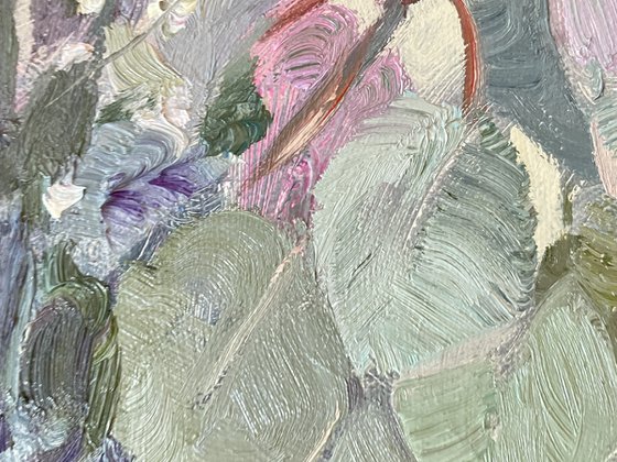 Delicate bouquet in a glass vase