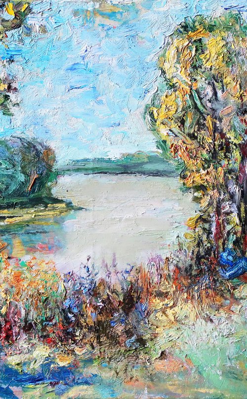 Early Autumn on the Dniester River by Nikifor Swiristuhin