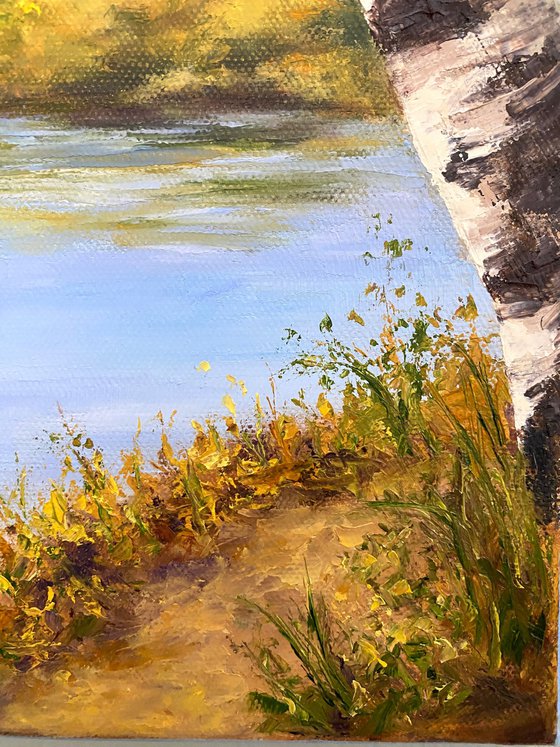 Golden Birch by the Water