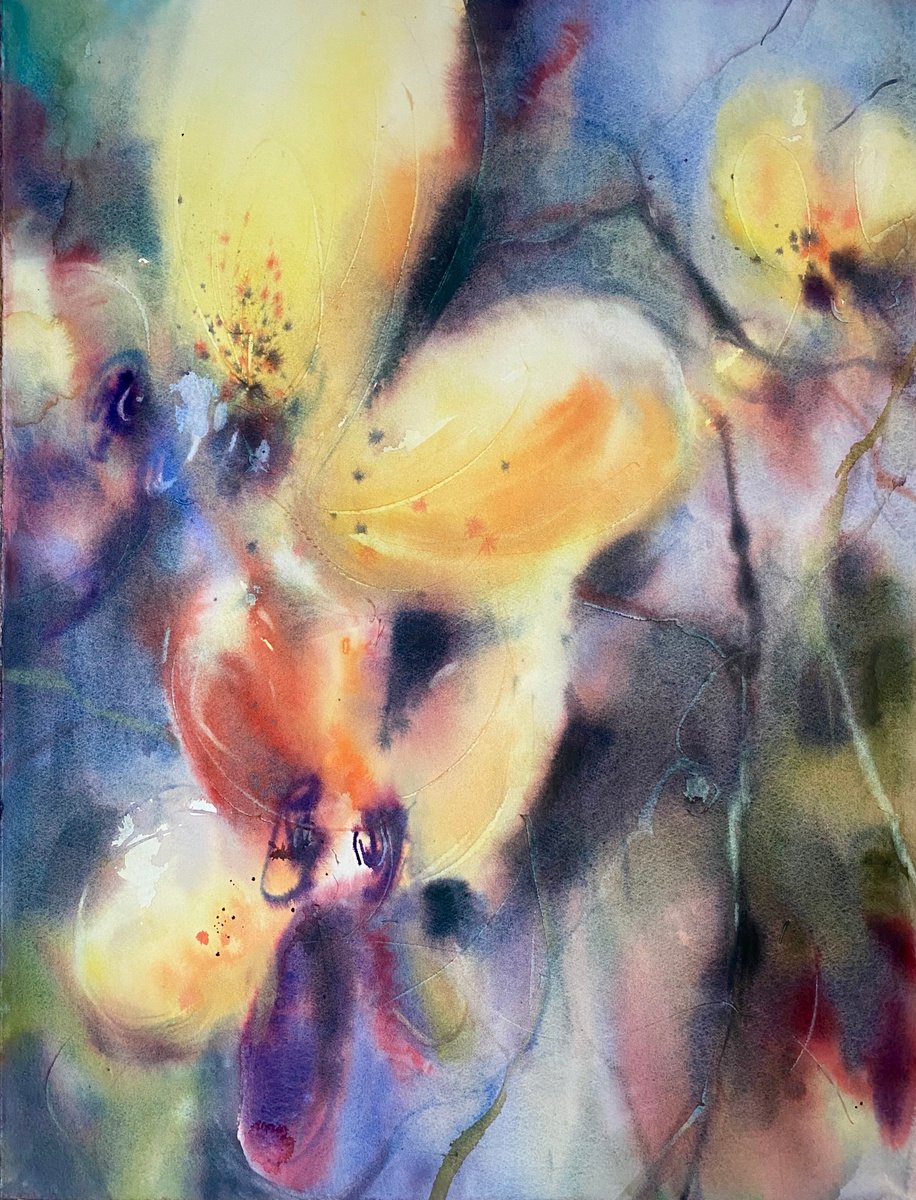 Flower (Orchids 9) - floral watercolor by Anna Boginskaia