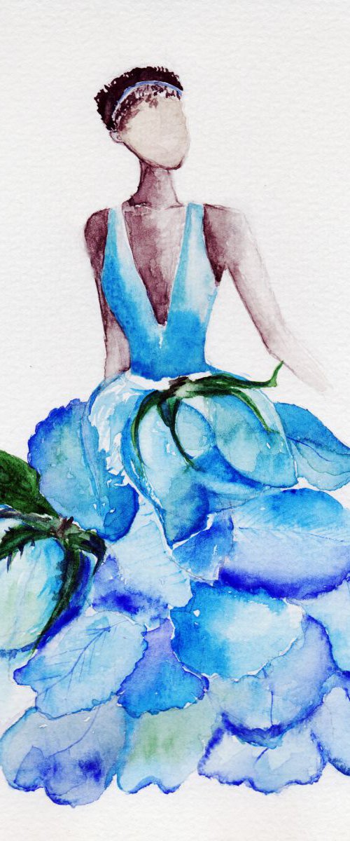 Lady Blue Rose by Luba Ostroushko