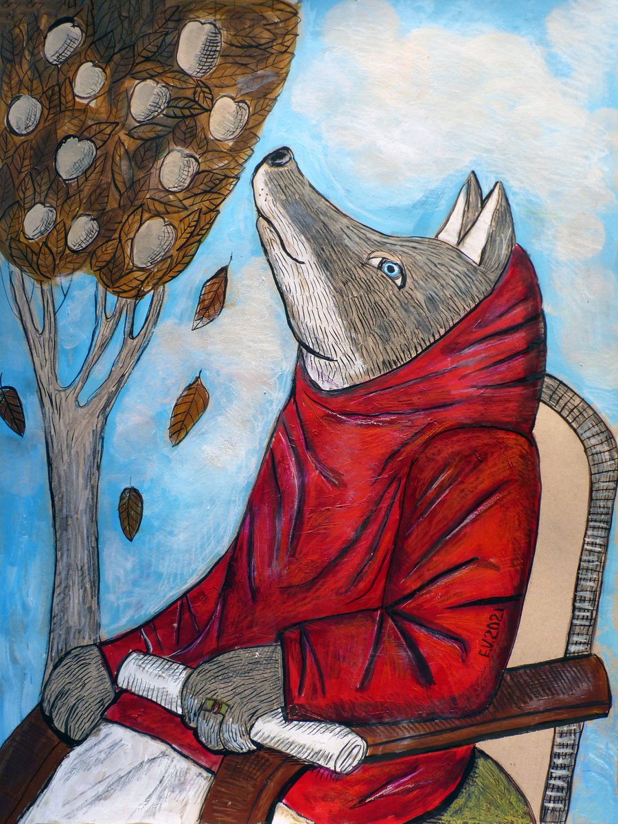 Surrealistic Painting , The Autumn Of The Patriarch By Elizabeth Vlasova, 18 X 24, Artwork For Sale On Artfinder