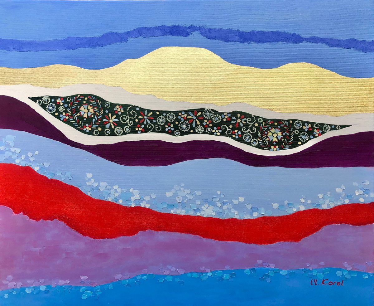 Abstract Oil Painting By Ulyana Korol, 24 X 20", Nightfall 2, Original Artwork