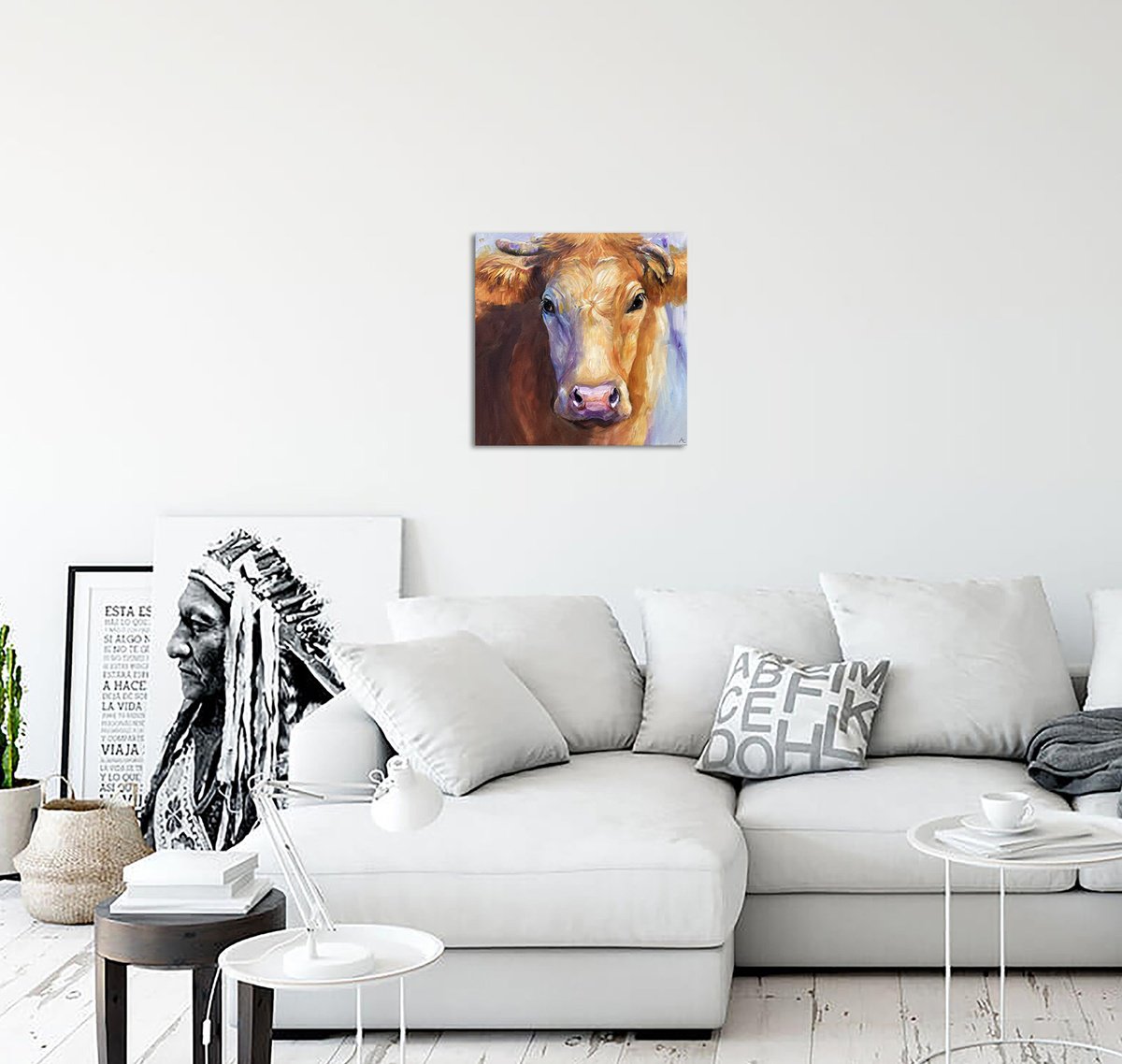 Impressionistic Animal Oil Painting By Arti Chauhan, 16 X 16, Meadow Muse, Original Artwork