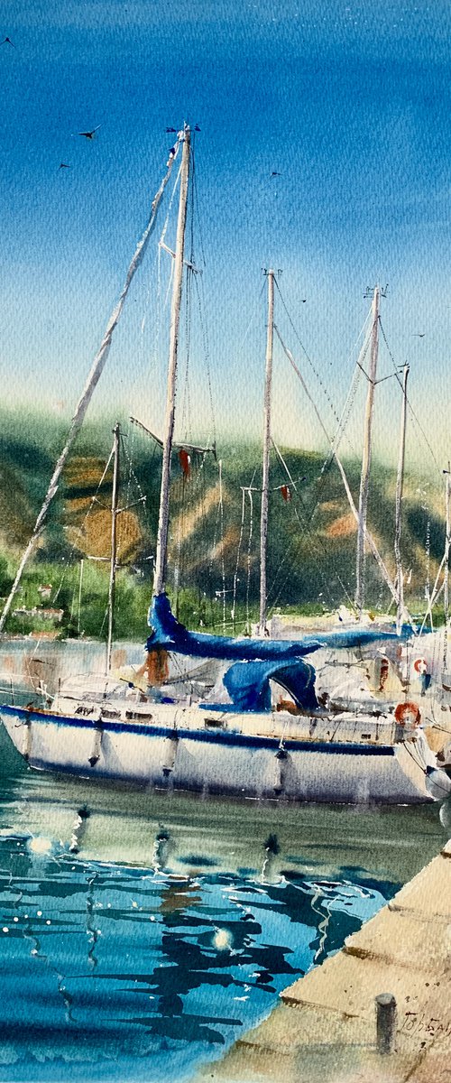 Yacht, Montenegro by Eugenia Gorbacheva