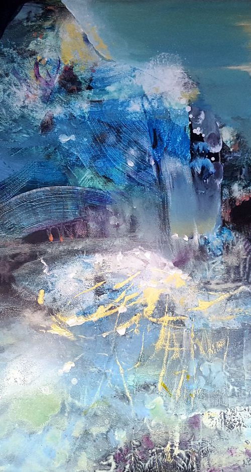 Sleepy nights are folling me to the river / Beyond the Inside series, 2017 acrylic on stretched canvas 22 x 18 inches by Kloska Ovidiu