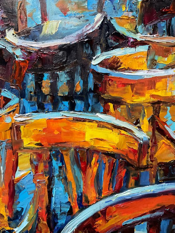 Cafe after the rain. Street