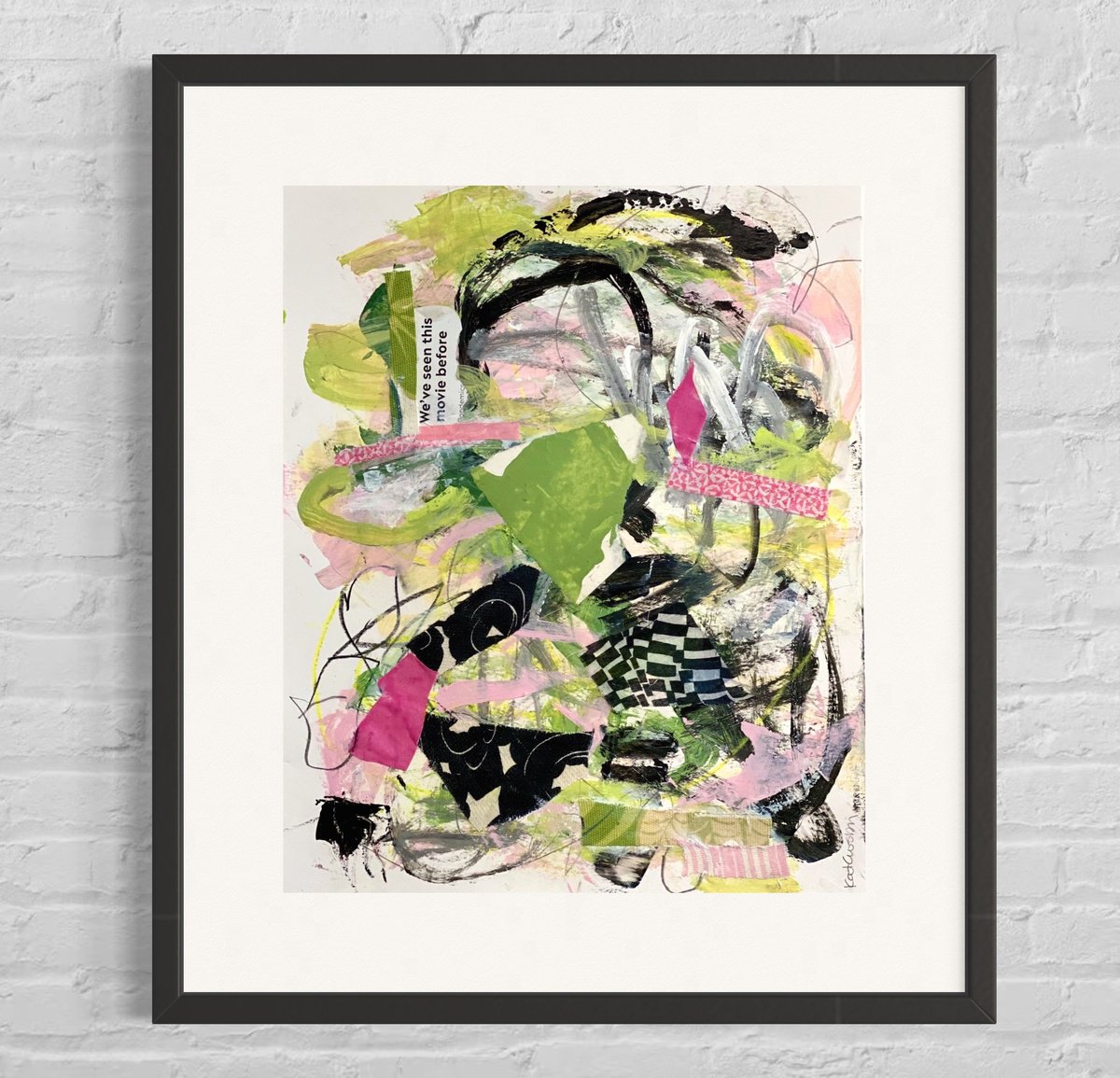 Organic Abstract Collage By Kat Crosby, 11 X 14", Play It Again (Reruns), Original Artwork