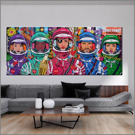 The Top 5 240cm x 100cm Space Cadets Textured Urban Pop Art