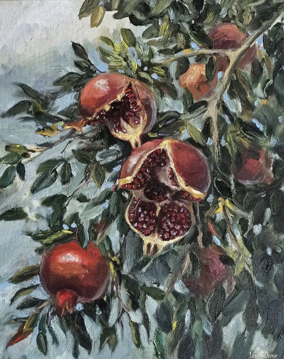 Pomegranate Tree By Leyla Demir, 16 X 20, Artwork For Sale On Artfinder