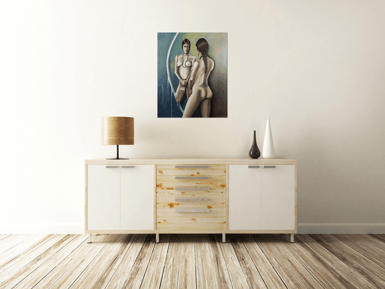 Oil painting Nude, Aurora & Psyché