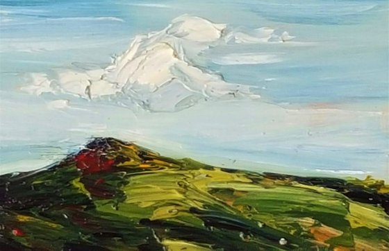 The Lone Cloud and the Mountain - A Mini Masterpiece Irish landscape