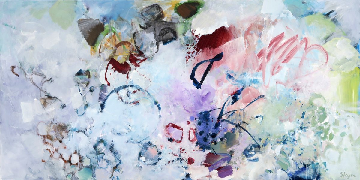 Expressive Abstract Acrylic Painting By Thomas Steyer, 79 X 39", Do-Gooder, Original Artwork