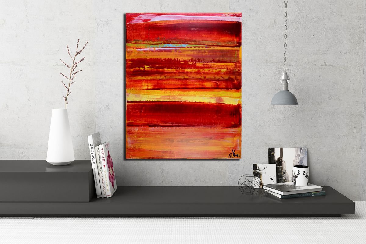 Abstract Acrylic Painting By Nestor Toro, 16 X 20", The Horizon Ii, Original Artwork