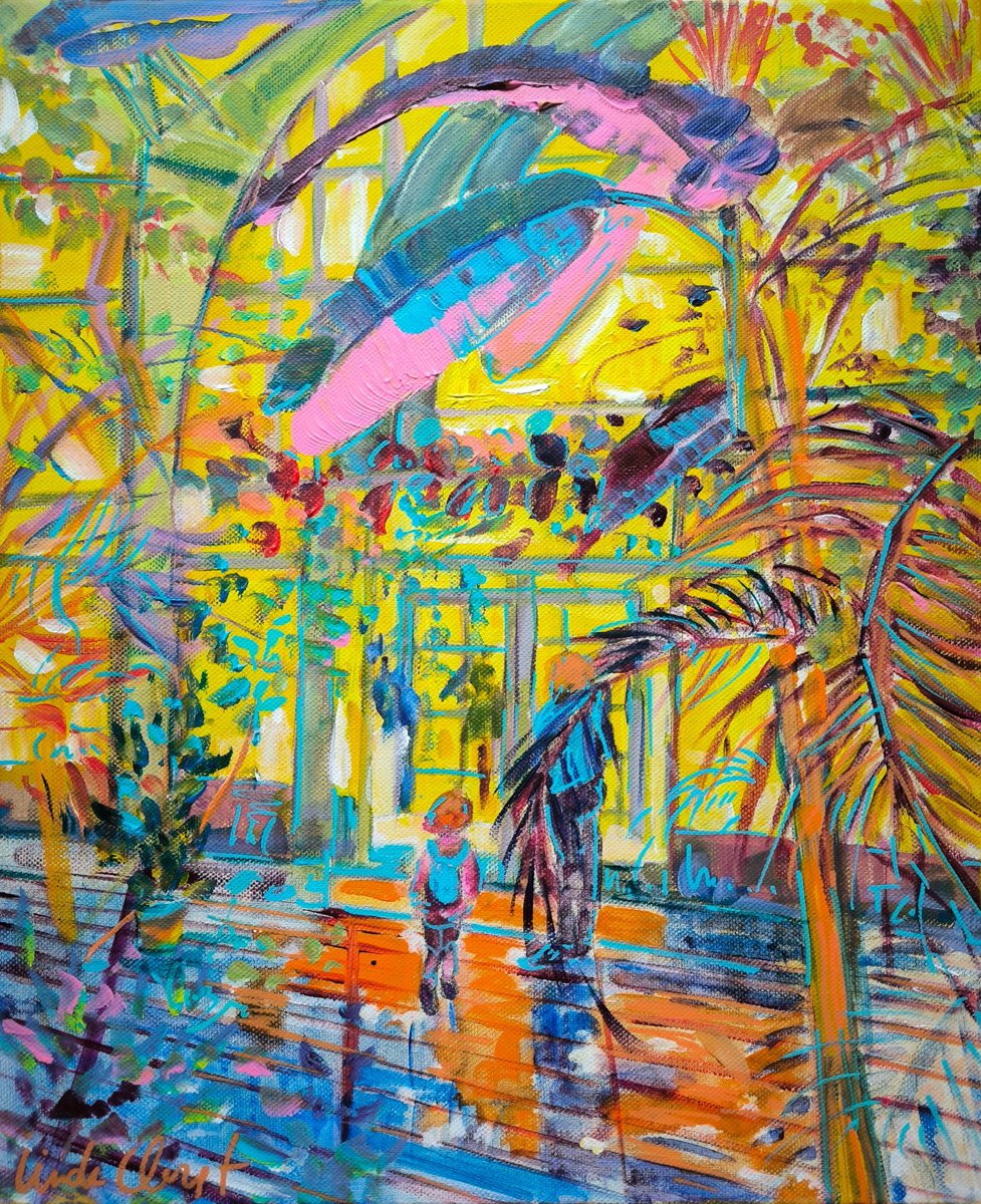  Sunny Winter Garden By Linda Clerget, 15 X 18, Artwork For Sale On Artfinder