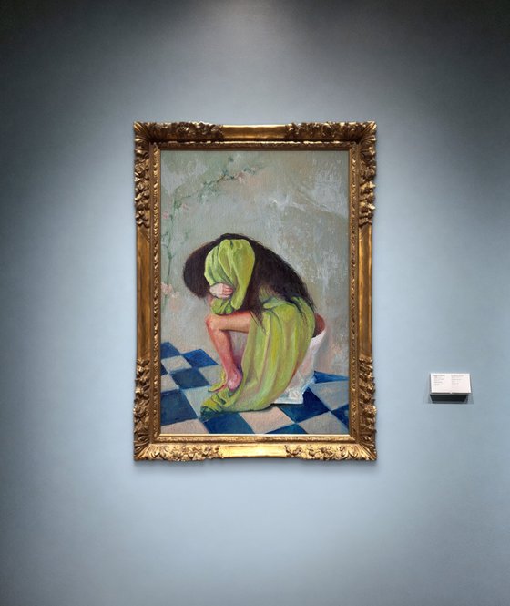 Waiting in the bathroom