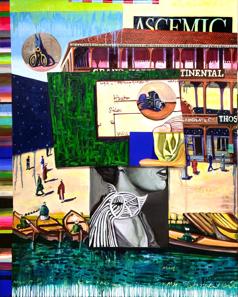 Cityscapes Oil Painting By Shelton Walsmith, 48 X 60", "...No Blood...", Original Artwork