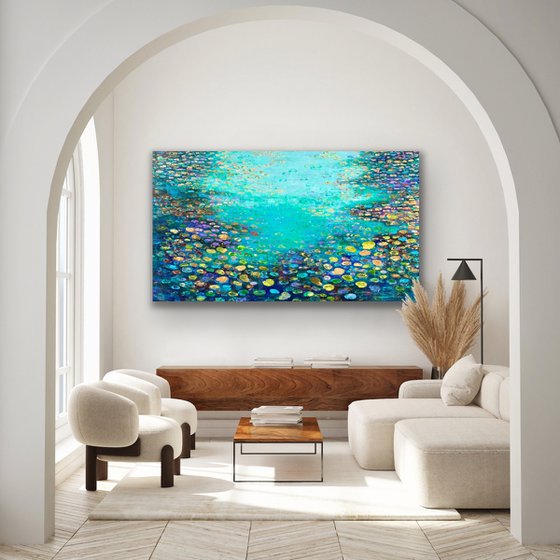 Blue Waterlily Pond (2) - XXL