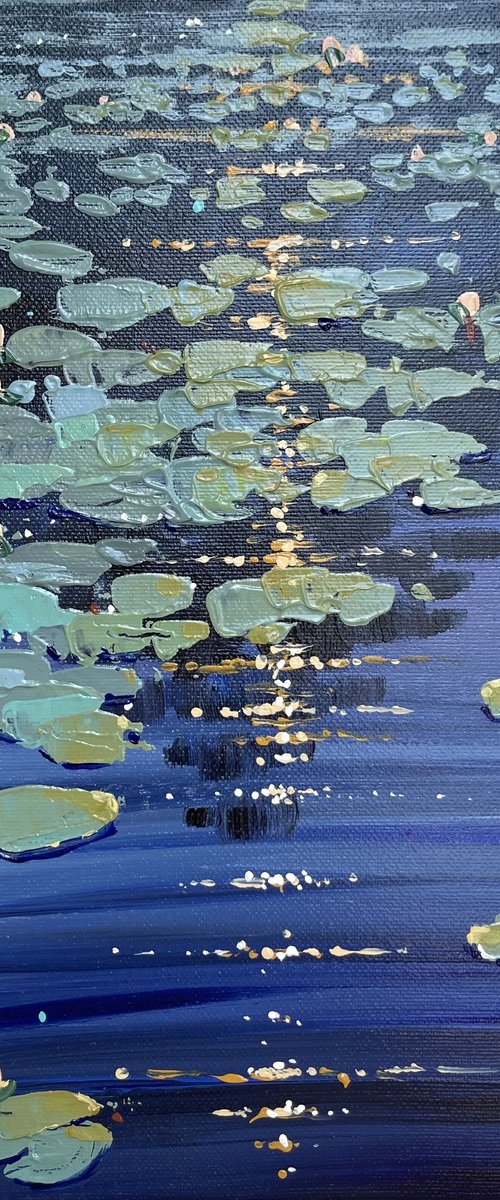 Water lilies. Moonlight by Yevheniia Salamatina