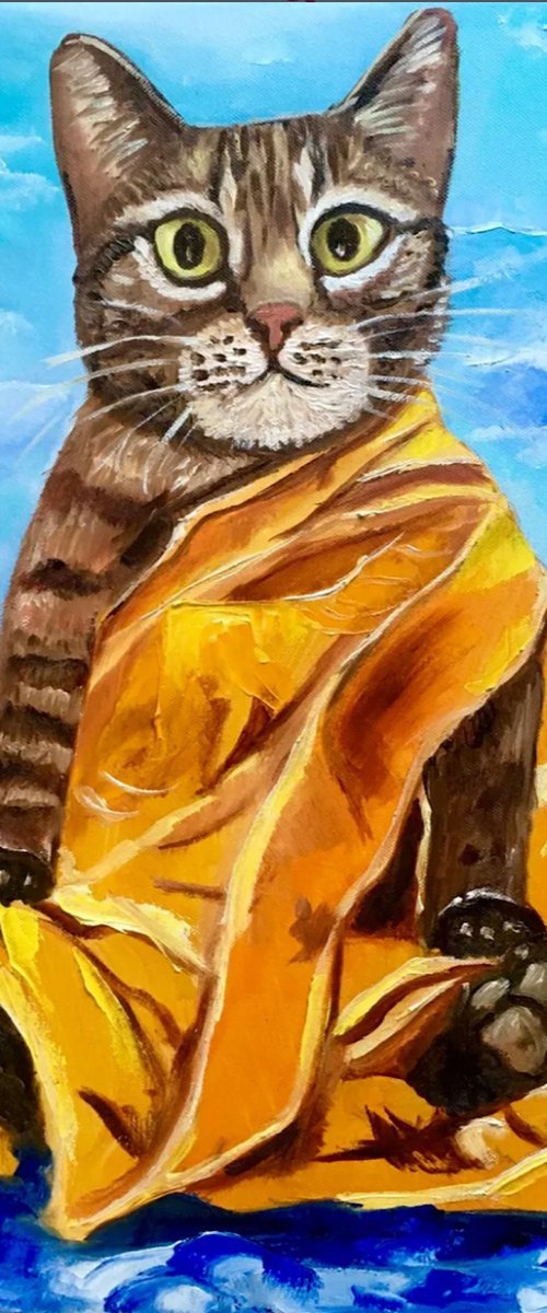 Buddhist cat by Olga Koval