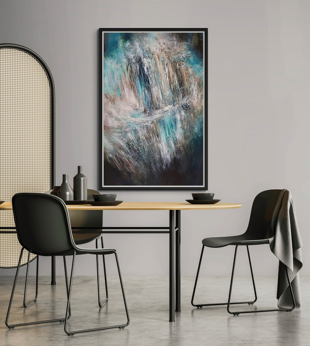 Abstract Acrylic Painting By Alexandra Petropoulou, 31 X 47, Echo Of Innocence, Original Artwork