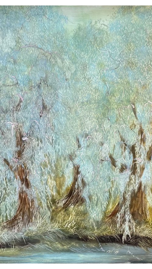 Old Willows by the River by Maija Nochevnaya