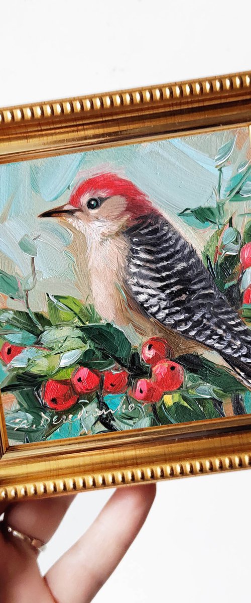 Woodpecker bird by Nataly Derevyanko
