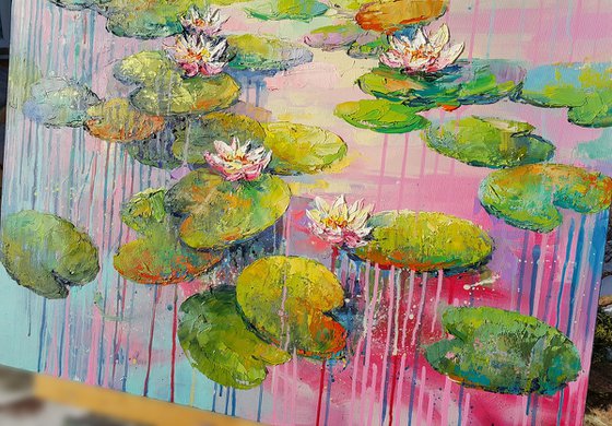 Water Lilies,  Morning at the Pond