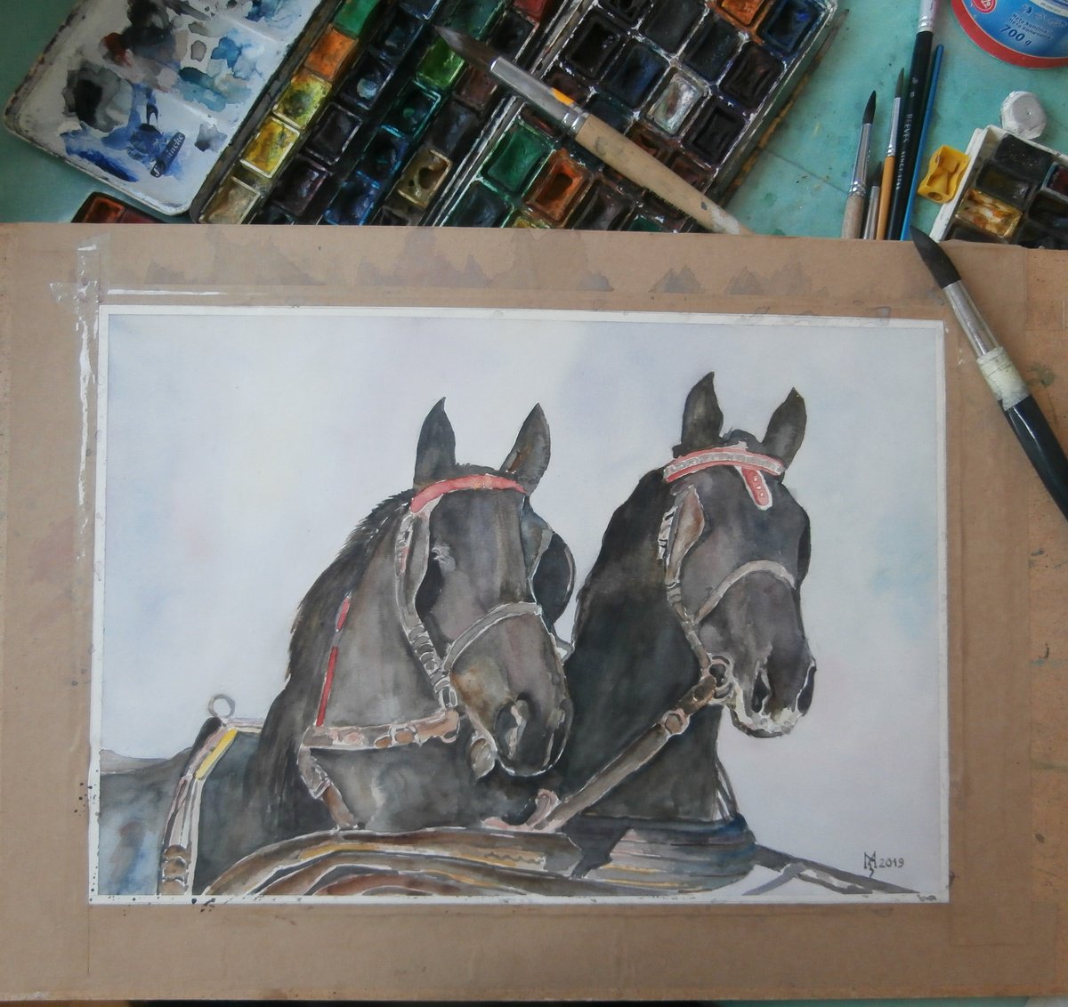 Impressionistic Animal Watercolour By Zoran Mihajlovic Muza, 16 X 11", Beautis, Original Artwork