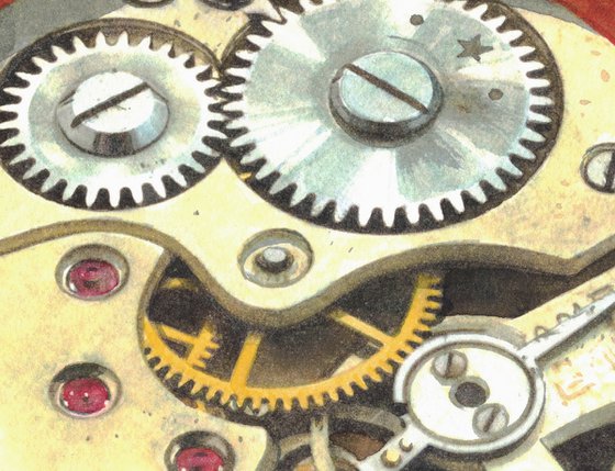 Orange with Clock Mechanism
