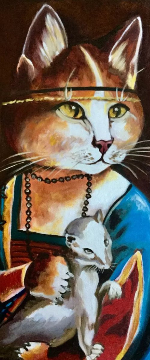 Cat with ermine by Olga Koval