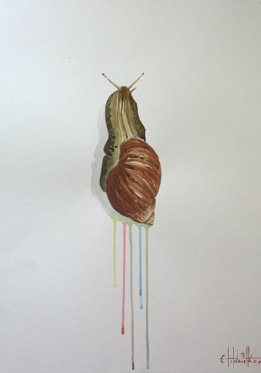 Slow But Confident (2019) Watercolor 42 * 30cm by Eugene Gorbachenko